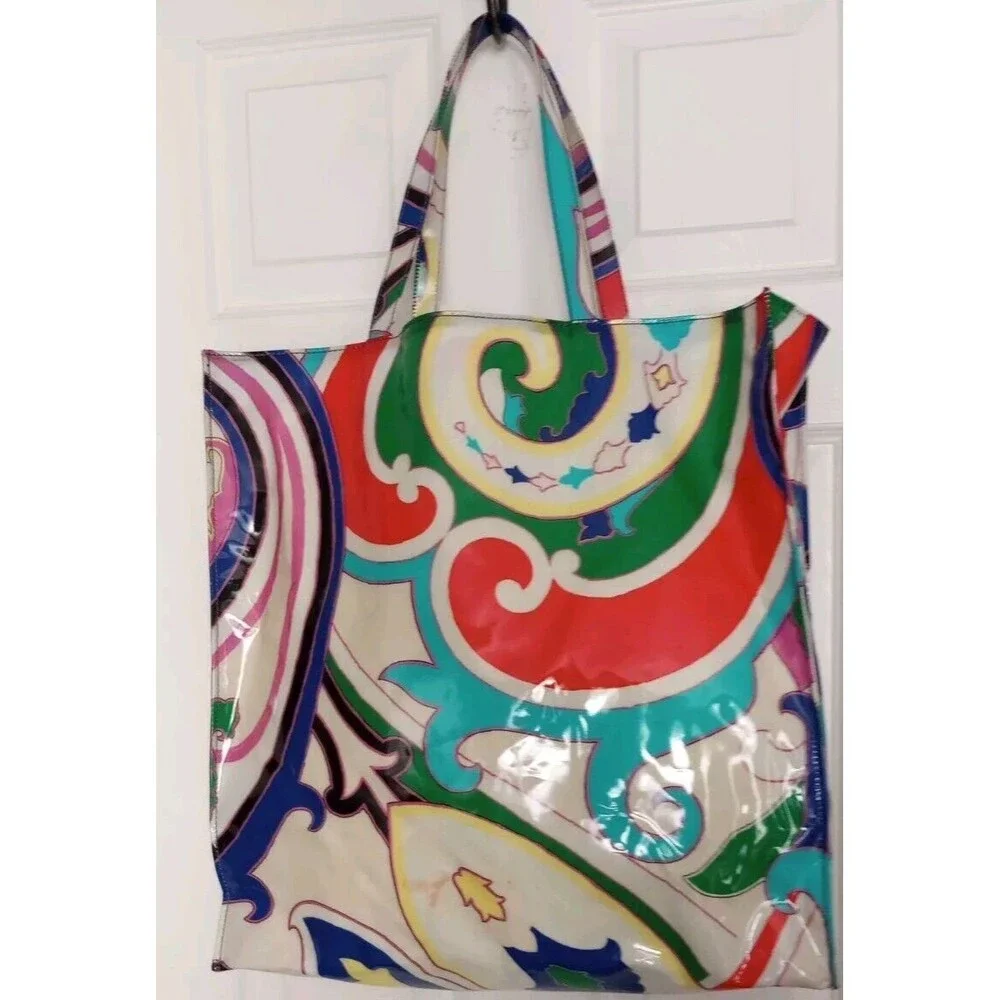 Etro Tote Bag Paisley Multicolor PVC 175444904 Beach Coastal